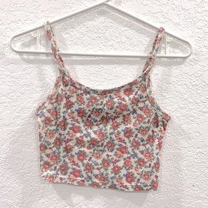 Floral spaghetti strap crop top
